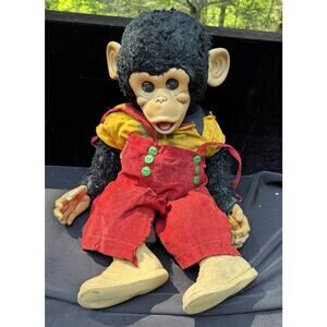 Vtg 1960’s Zip The Monkey Rubber Face 21" Doll Rushton Zippy Howdy Doody *Look!